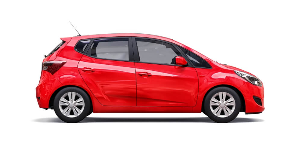 Beautiful red Rental car from Sklivas Car Rental Zakynthos